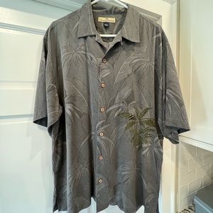 Mens Tommy Bahama Grey shirt sleeve shirt sz L
